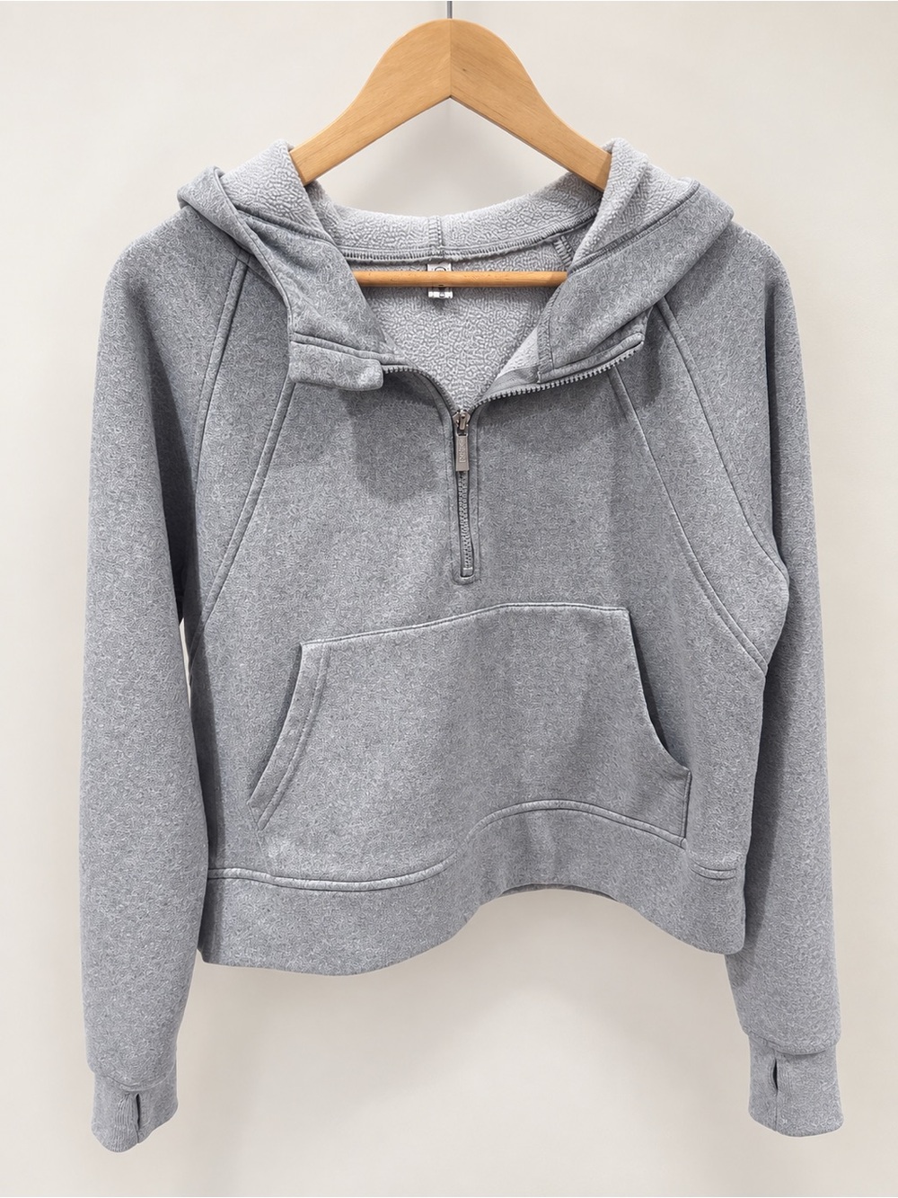 LASLULU Gray Half-Zip Fleece Hoodie